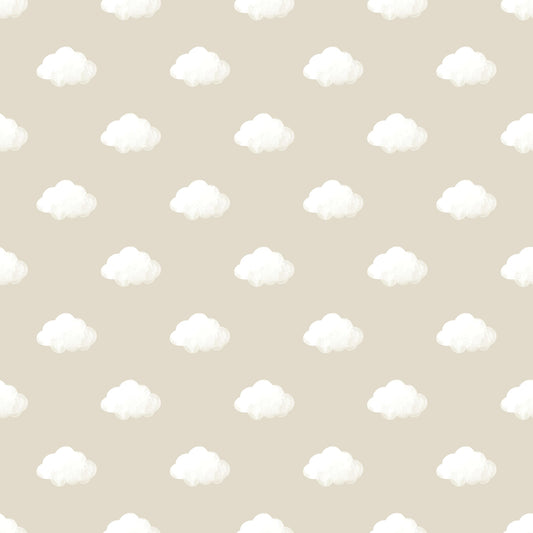 Happy Beige Clouds Wallpaper