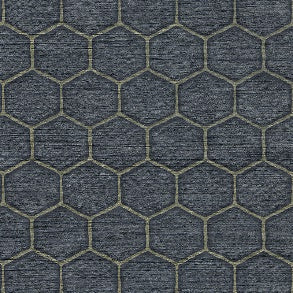 Chromatic Grey-Blue & Gold Wallpaper