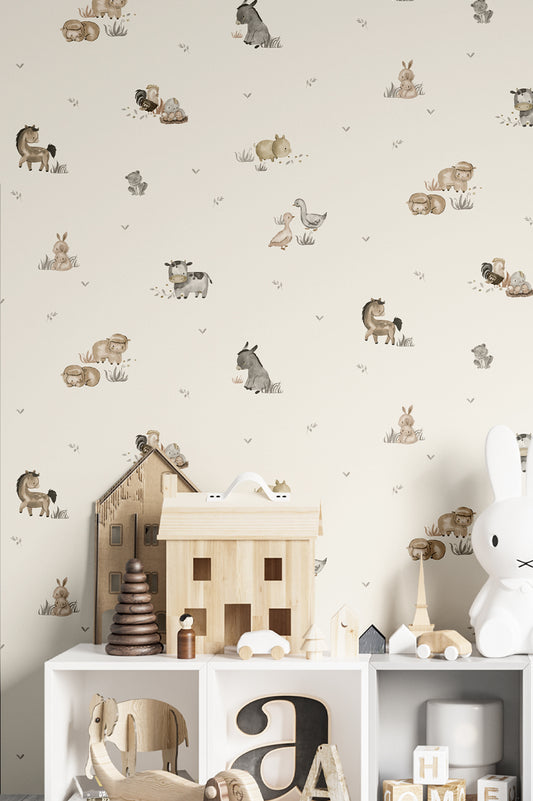 Happy Farm Animals Wallpaper